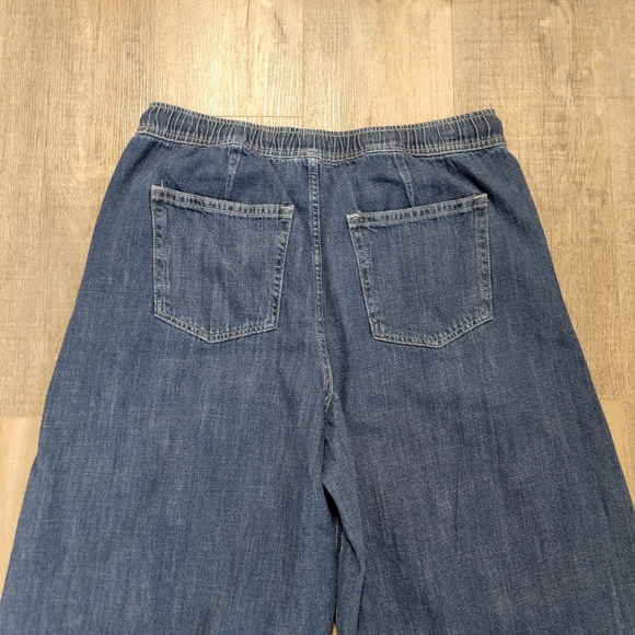 GAP Mid Rise Easy Horseshoe Jeans 12T Relaxed Barrel Leg Dark Indigo Cotton Tall - Picture 10 of 11